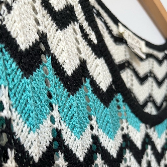 Chloé zigzag knit crochet dress size 2 - Picture 2 of 7